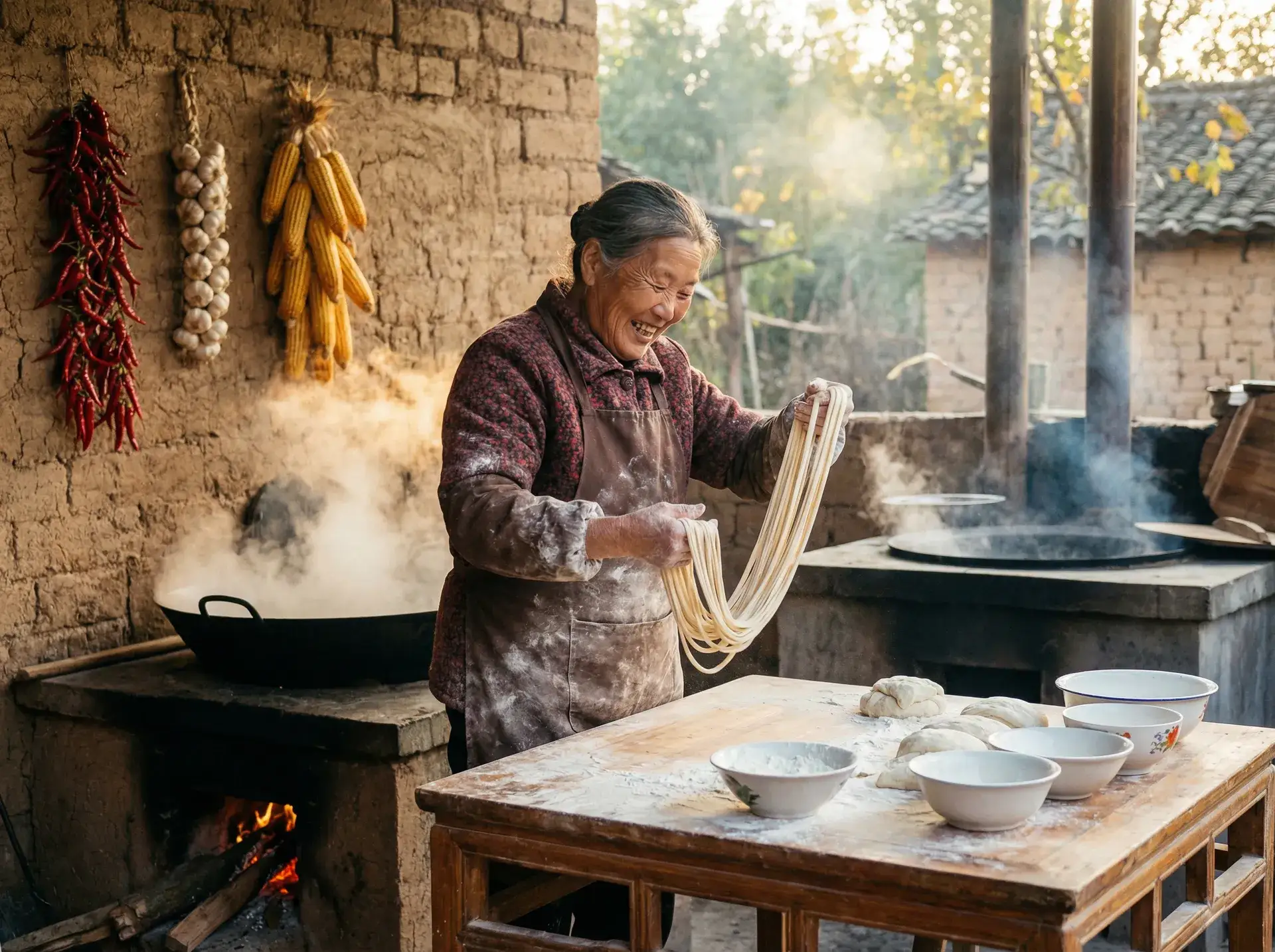 农家大嫂手擀面 - 开心桃色网 乡村美食